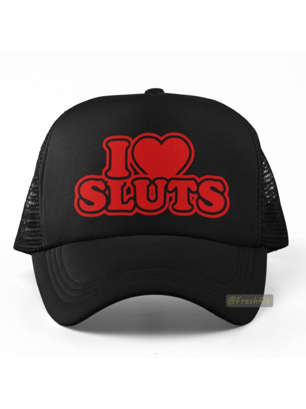 🆕Funny Inappropriate I Heart Foam Trucker Hat Mesh Snapback Cap Black